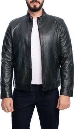 Vella Pais Smooth Leather Jacket in Dark Green at Nordstrom Rack, Size Xxx-Large