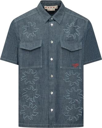 Marni Camicia - Heren - Spijkeroverhemden - Blauw - XL - Katoen - Overhemden