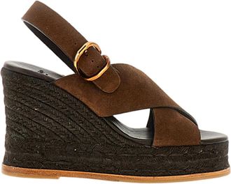 Castaner Brown Bettina Suede Wedge Sandals