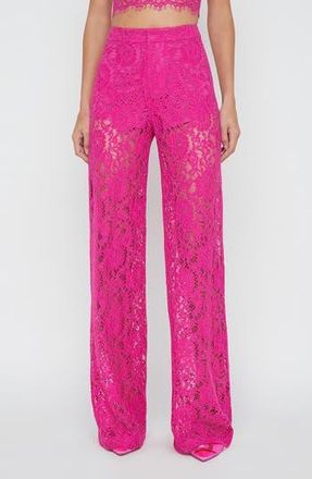 L'agence Livvy High Waist Lace Straight Leg Pants in Light Ruby at Nordstrom Rack, Size 8