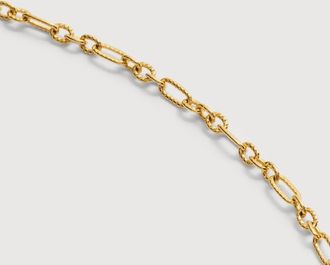 Monica Vinader Gold Textured Link Chain Necklace 16