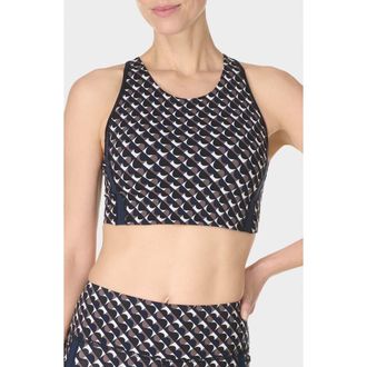 Sweaty Betty Power Geo Print Side Stripe Sports Bra in Black Bauhaus Print at Nordstrom, Size Xx-Large