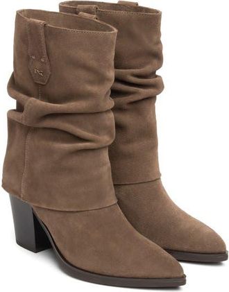 Nero Giardini Slouchy Leather Western Boot in Bark at Nordstrom, Size 37