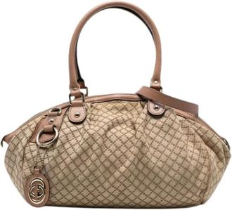 Gucci Pre-owned Handbags, female, Brown, Size: ONE SIZE Pre-owned Canvas Handbag