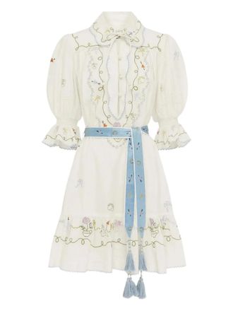 Alemais Giulia mini dress - women - Organic Cotton - 10 - White