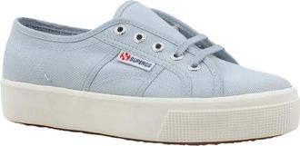 Superga 2730 Mid Platform - Dames - Sneakers - Blauw - 36 EU - Katoen - Schoenen