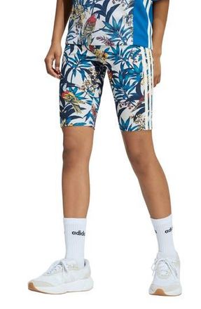 adidas x FARM Rio Bike Shorts in Talc/Gold/Cream White at Nordstrom Rack, Size X-Small