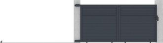 Vente-Unique Vente-unique - Cancello scorrevole L374 x H180 cm Alluminio a persiana Antracite - viazo