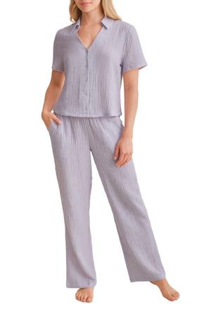 Fleur't Coastal Cotton Gauze Pajamas in Coastal Stripe at Nordstrom, Size X-Small