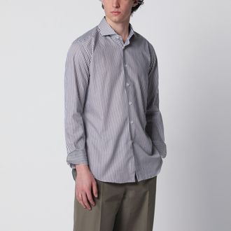 Xacus White/brown striped Travel shirt