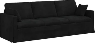 vidaXL Divano Nero 228 X 78 X 80 Cm Velluto Vidaxl