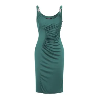 Versace Party Dresses, female, Green, Size: S Viscose-Jersey Midi Dress