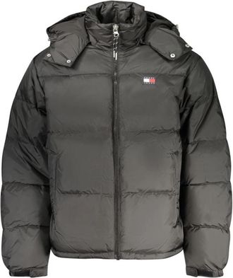 Tommy Hilfiger Jacket met lange mouwen en afneembare capuchon - Heren - Winterjassen - Zwart - XL - Polyester - Jassen