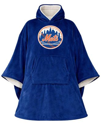 Pegasus Sports New York Mets Mlb Logo Hooded Fleece Blanket Poncho