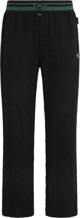 Philipp Plein Jacquard Trainingsbroek Monogram - Heren - Sweatpants - Zwart - 2XL - Katoen - Broeken
