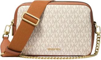 Michael Kors Middelgrote Bryant Leren Schoudertas - Dames - Schoudertassen - Wit - ONE Size - Tassen