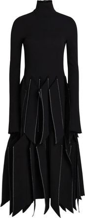 A.W.A.K.E. Abito midi con inserti a contrasto - Nero