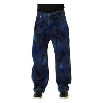 Dolce & Gabbana Wide Jeans, male, Blue, Size: M Straight Jeans