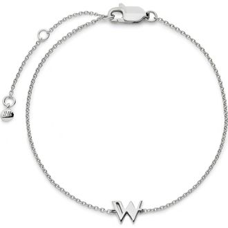 Monica Vinader Initial Pendant Bracelet in Sterling Silver W at Nordstrom