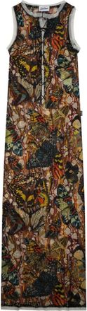 Jean Paul Gaultier Multicolor Printed Round Neck Maxi Dress