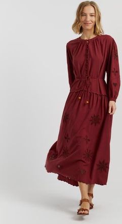 Chinti and Parker Sienna Linen-Blend Broderie Dress at Nordstrom, Size 10