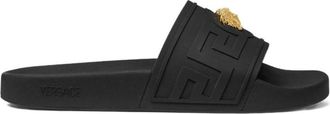 Versace La Medusa Rubber Slippers - Heren - Sandalen - Zwart - 42 EU - Schoenen
