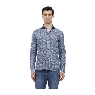 Tintoria Mattei Heren, Overhemden, Blauw, Maat: XL Leer