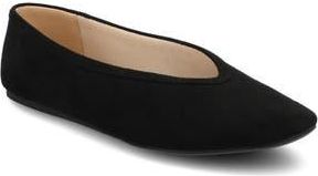 Journee Collection Fortune Flat in Black Suede at Nordstrom Rack, Size 9.5