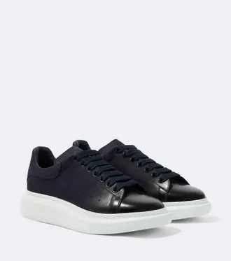 Alexander McQueen Oversized suede-trimmed leather sneakers