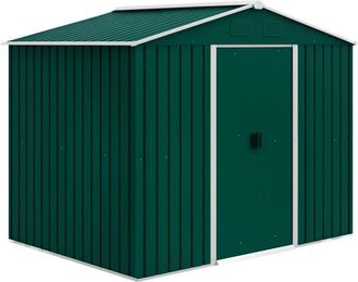 OUTSUNNY caseta de jardín de 3,6m² 236x174x190 cm cobertizo exterior para almacenar herramientas con puertas correderas 4 ventanas para terraza patio