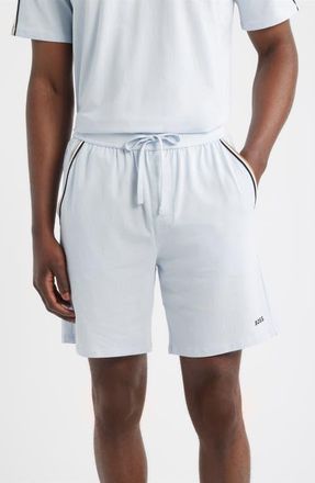 BOSS Unique Stretch Cotton Pajama Shorts in Light/Pastel Blue at Nordstrom, Size Xx-Large