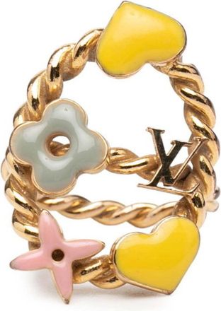 Louis Vuitton Gold Multi-Color Band Ring (Pre-Owned)