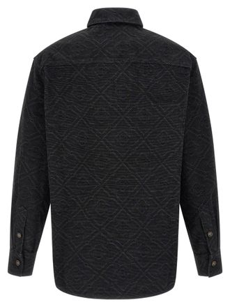 Casablanca Laser Monogram Denim Overshirt - Black