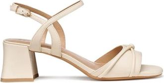 Geox New Eraklia 50 - Dames - Sandalen met hakken - Beige - 40 EU - Leer - Schoenen