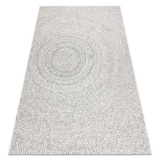 RugsX Rugsx - Alfombra Sisal Flat 48832367 Circulos, Puntos Crema / Gris Beige 140x200 Cm