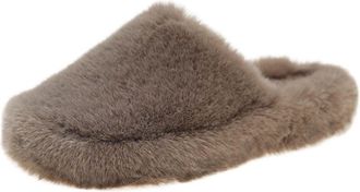 Generic Khaki WomenS Soft Sole House Slippers, Closed-Toe with Plush Interior for Comfortable Indoor Wear