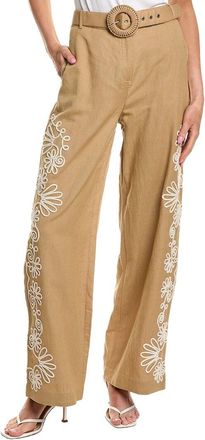 Hemant & Nandita Belted Linen-Blend Straight Pant