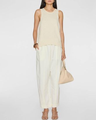Apiece Apart Chiesa Crewneck Vest In Cream