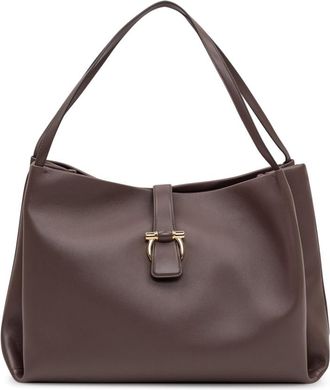 Ferragamo Brown Solid Large Tote