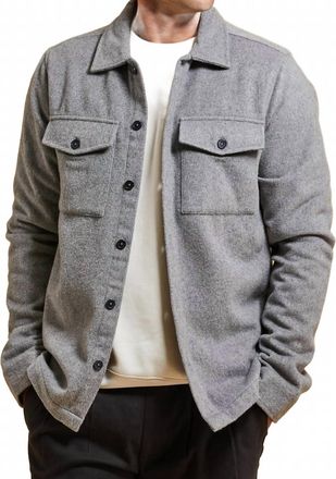Hedge Button Up Brushed Shacket In Grey