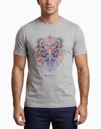 883 Police Mens 883 Police Mens T Shirts Crux Cotton Tee - Grey - Size: 42