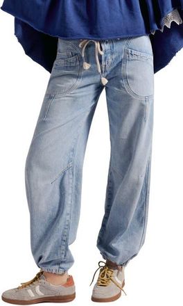 Free People Love Language Mid Rise Drawstring Jogger Jeans in No Drama at Nordstrom, Size 26
