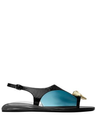 Tory Burch Patos stone-embellished leather sandals - Black