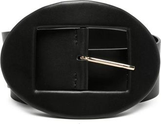 Petar Petrov Ovale gesp riem - Dames - Riemen - Zwart - M - Leer - Accessoires