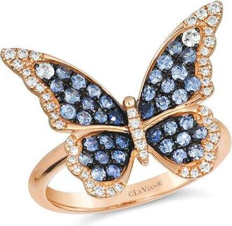 Le Vian 14K Rose Gold 0.86 Ct. Tw. Diamond & Sapphire Cocktail Ring