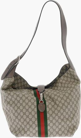 Gucci GG Supreme Fabric JACKIE Shoulder Bag with Leather Trims size Unica
