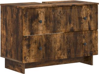 vidaXL Mueble De Lavabo Para Ba&ntilde;o Ede Roble Ahumado 82 X 41 X 59 Cm Vidaxl