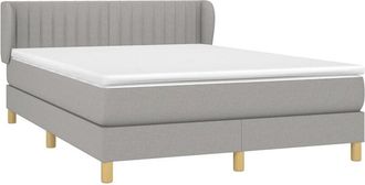 vidaXL Vidaxl - Cama Box Spring Con Colch&oacute;n Tela Gris Claro 140x190 Cm