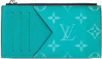 Louis Vuitton Pre-owned Wallets, female, Blue, Size: ONE SIZE Pre-owned Compact Card Holder with Zip Compartment