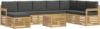 vidaXL Conjunto De Sof&aacute;s De Exterior 9 Uds. Blanco Y Antracita Vidaxl